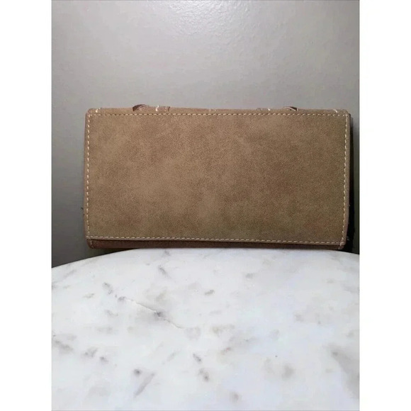 BOC Born Concept Tri-Fold Wallet W/ Double Snap Brown And Tan - Picture 3 of 5